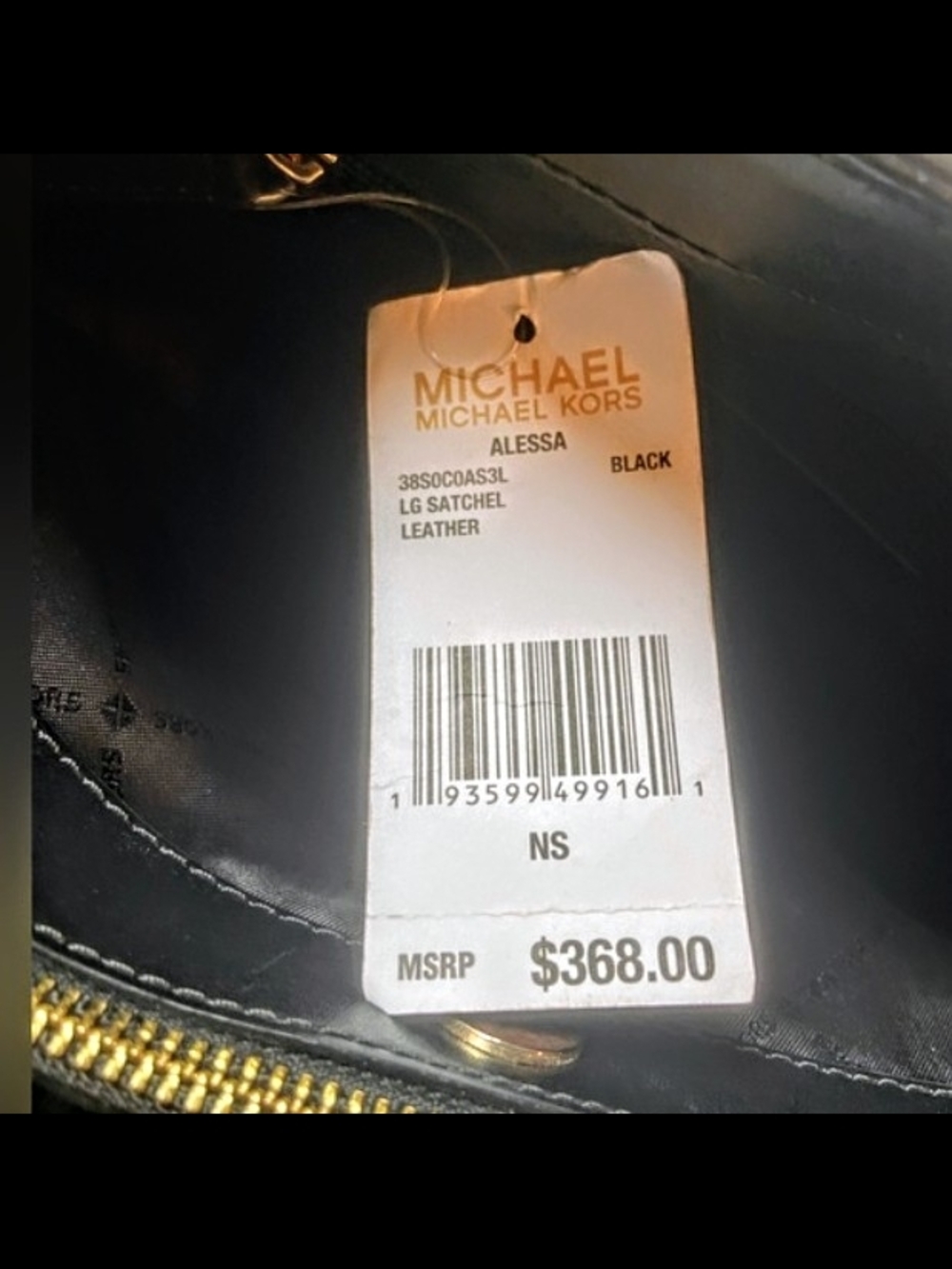 NWT💕Michael Kors Alessa 2019 Black Pebble Leather Satchel with Shoulder Strap - Picture 3 of 12